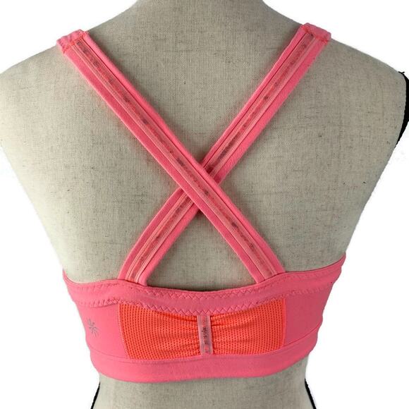Athleta Freedom Sports Bra Criss Cross Back Rare Coral Pink 964640 Womens Sz Sm - Picture 3 of 13